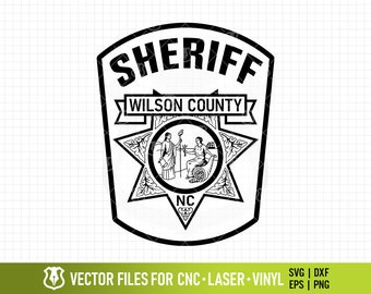 Wilson County North Carolina Sheriff's Department Shoulder Patch Vector Clipart - High-Quality SVG for CNC & Laser Engraving