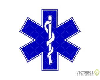 Star of Life Emergency | Paramedic EMS Snake on Pole | Medical Logo Ambulance Insignia Digital Vector .ai, .svg, .png