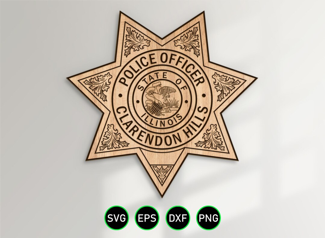 Clarendon Hills Illinois Police Badge SVG, City Police Department