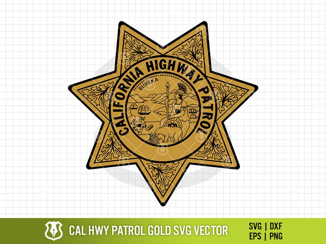 California Highway Patrol Badge Basic, CA CHP Insignia Logo Emblem in Svg, Eps, Dxf, and Png