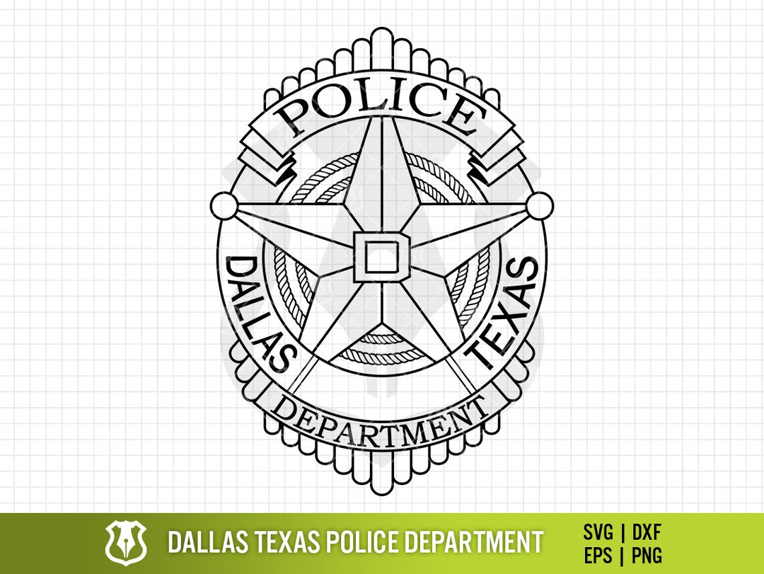 Dallas Texas Police Department Badge SVG Vector Dallas Etsy