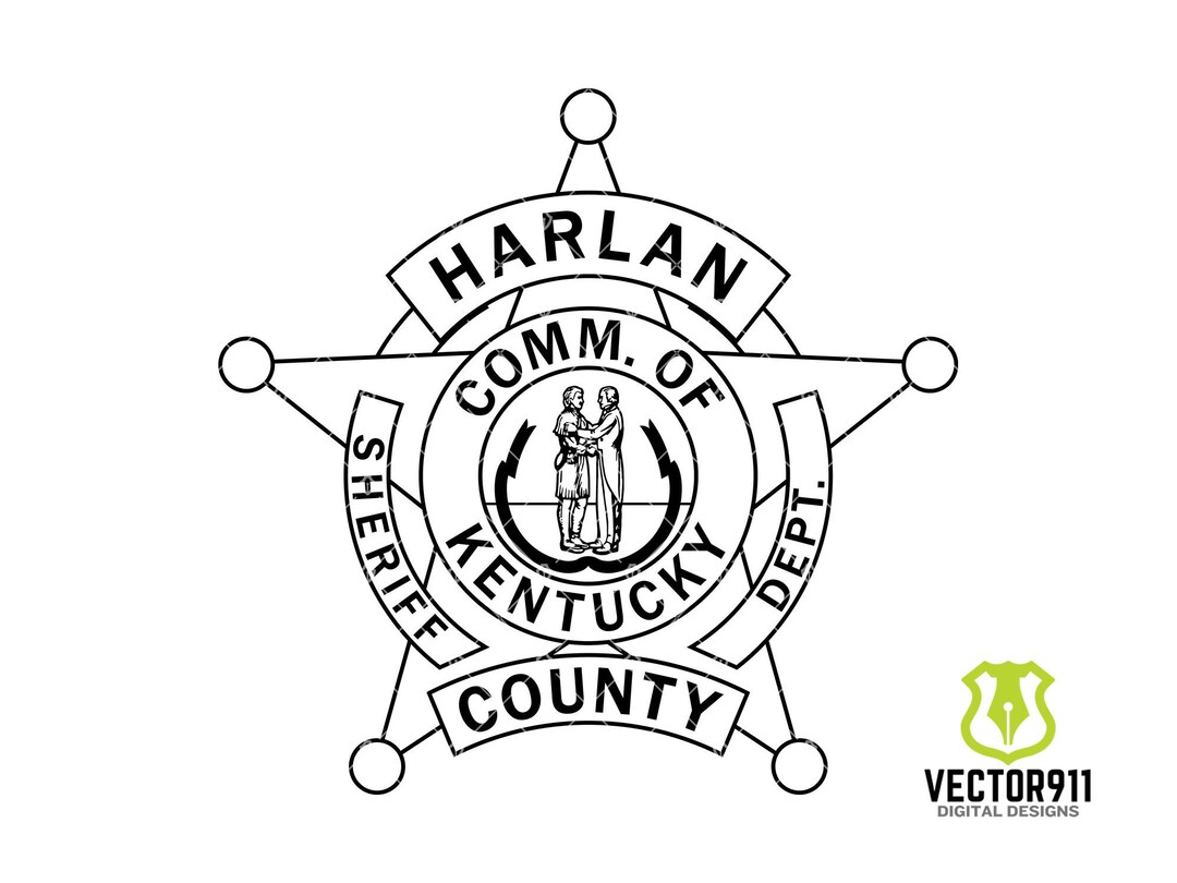 Harlan Kentucky Sheriffs Office Badge in Svg Eps Dxf and Etsy