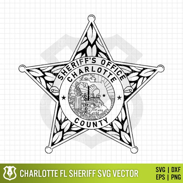 Charlotte County Florida Sheriff's Office Badge Vector Clipart - High-Quality SVG for CNC & Laser Engraving