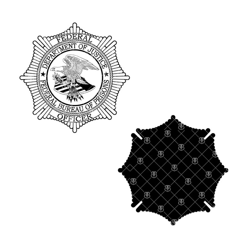 DOJ Federal Bureau of Prisons Emblem SVG, Justice Department Prisons Officer vector clipart for woodworking and engraving image 3