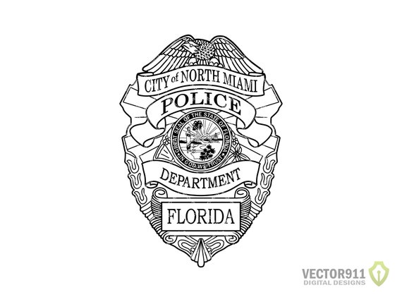Insigne du service de police de North Miami, insigne d'agent d