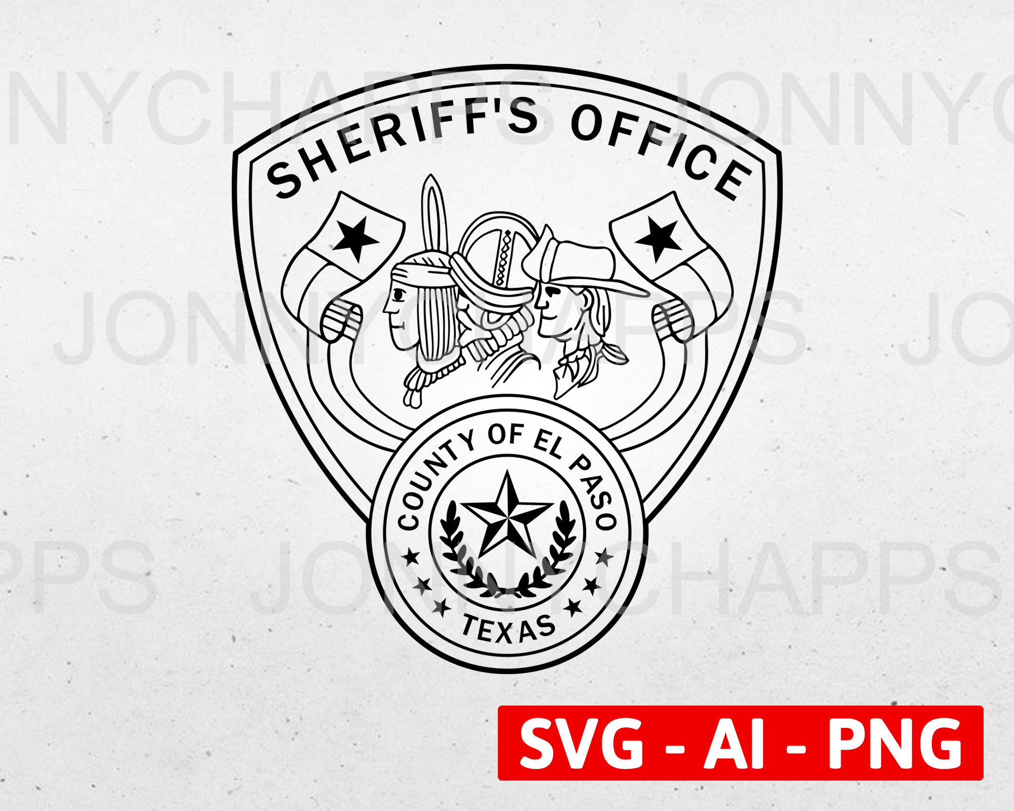 El Paso County Texas Sheriff Department Logo Tx Law Etsy