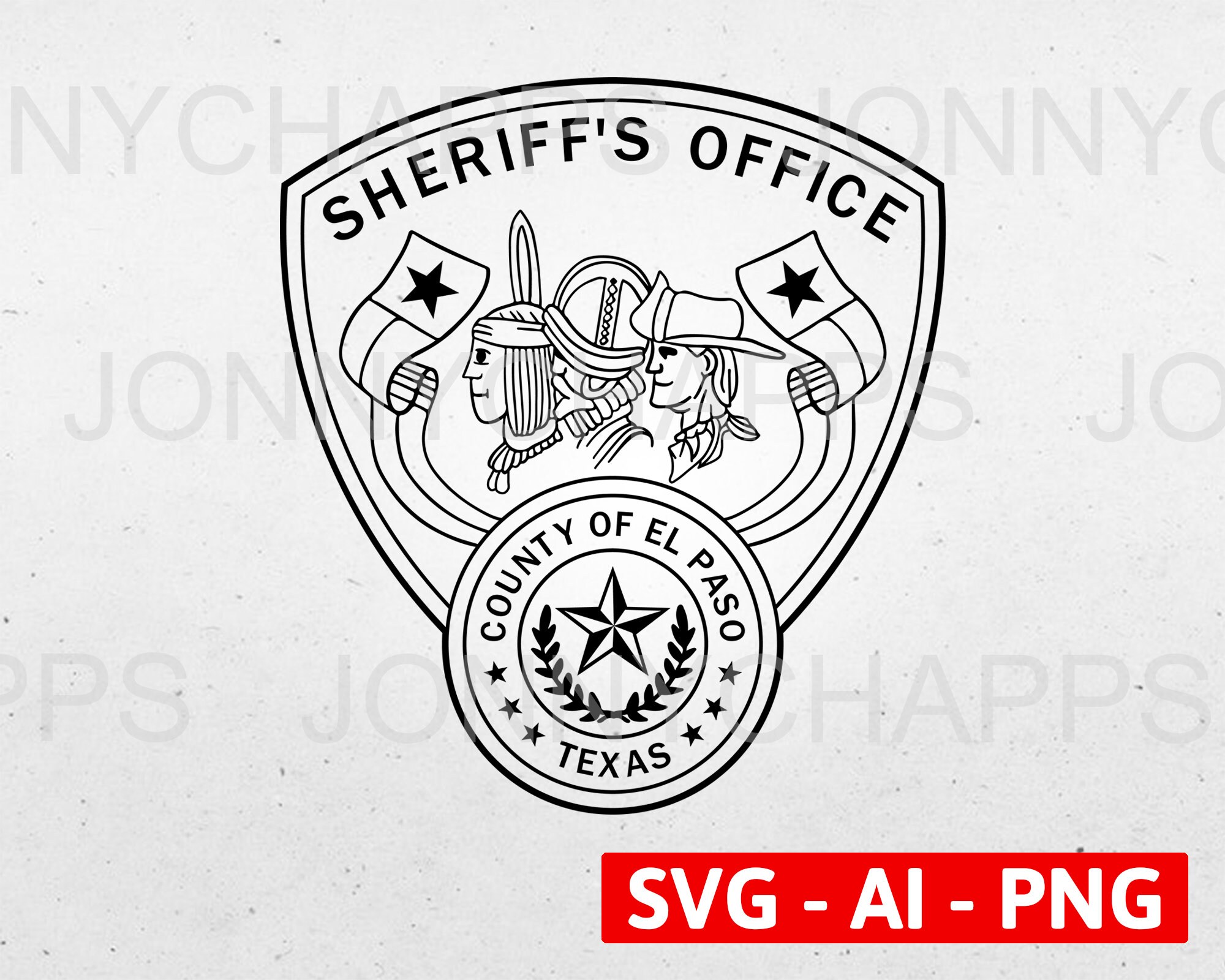 El Paso County Texas Sheriff Department Logo TX Law Etsy