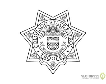 Colorado State Patrol Trooper Badge, CO Highway Patrol Police, Trooper Seal Logo Law Enforcement Badge Digital Vector .ai, .svg, .png