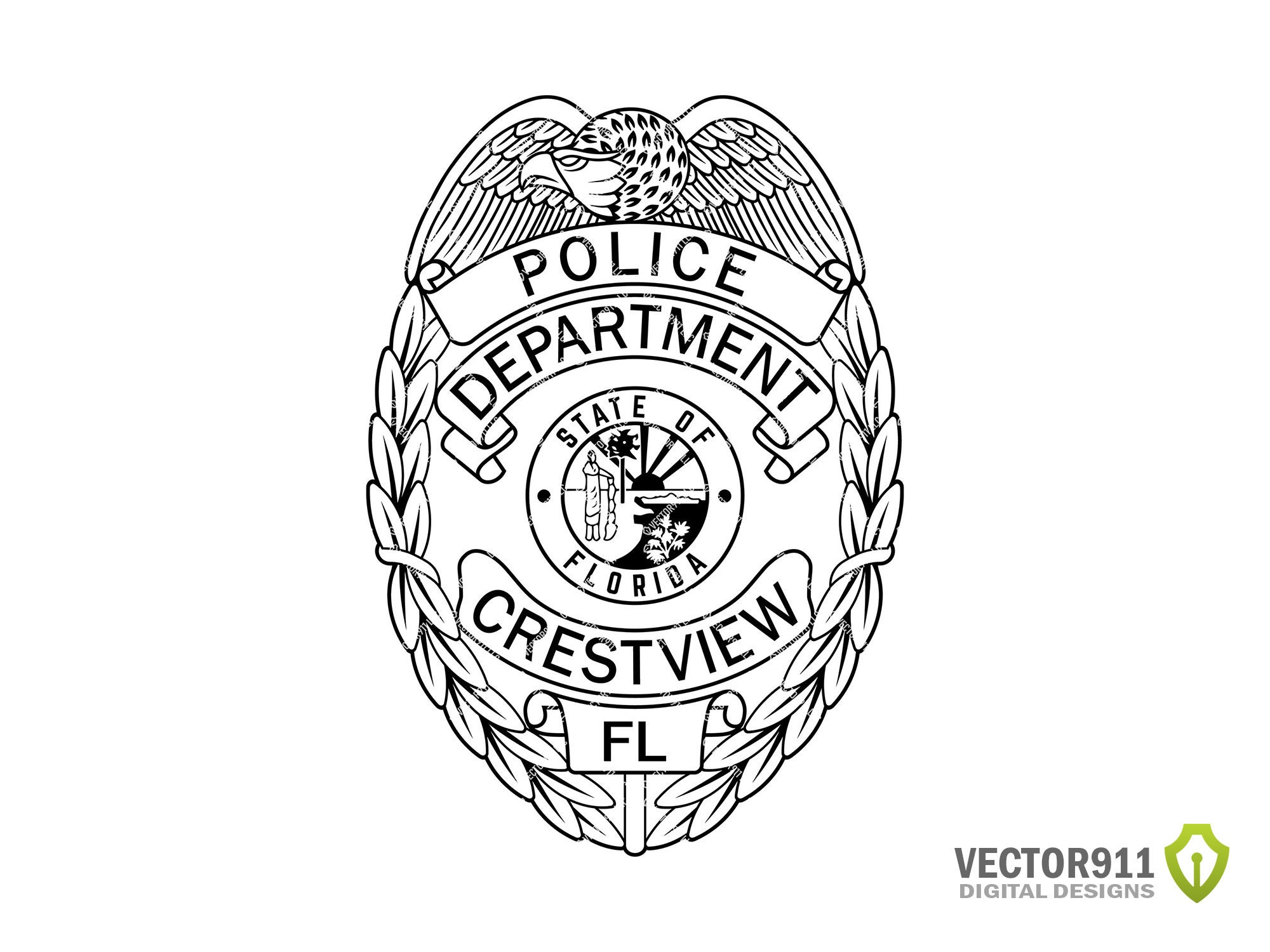 Crestview Florida Police Department Badge FL Law Enforcement