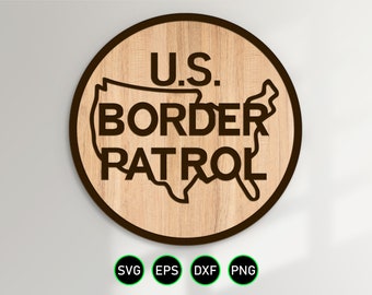 Border Patrol Emblem SVG, clipart vettoriali DHS USBP Seal per la lavorazione del legno, il taglio di vinile e la personalizzazione dell'incisione