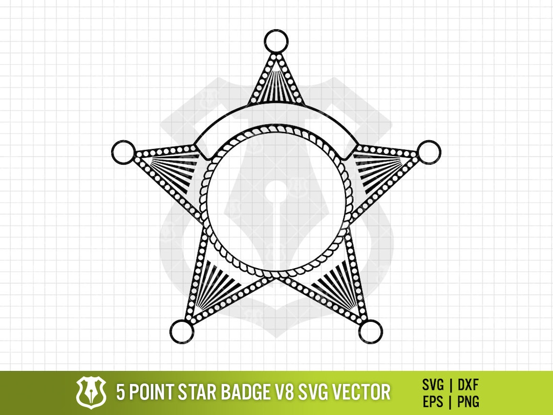 5 Point Star Badge V8 SVG Vector Police Sheriff (Download Now) - Etsy