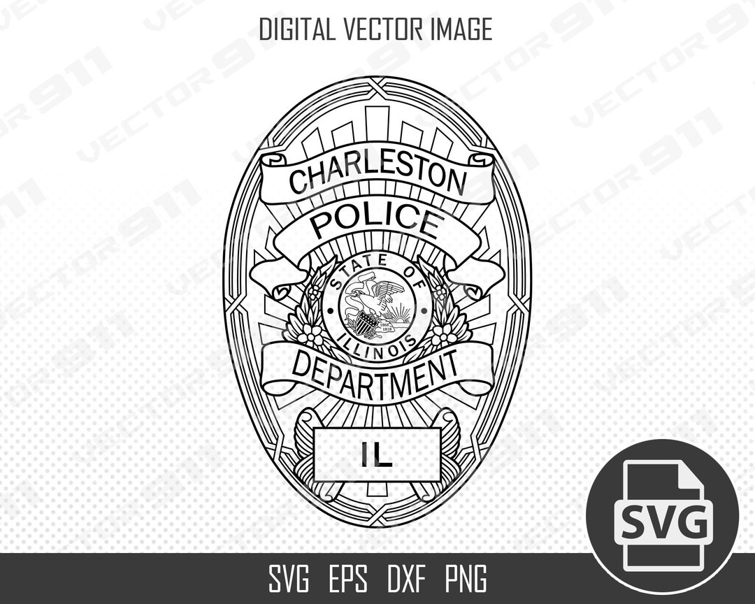 Charleston Illinois Police Department Badge IL City Law Etsy