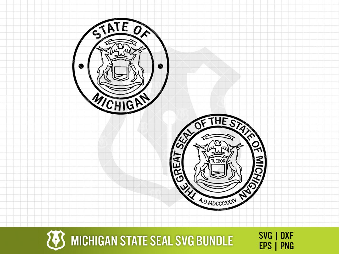 Michigan State Seal SVG Bundle Great Seal of Michigan PNG Bundle State ...