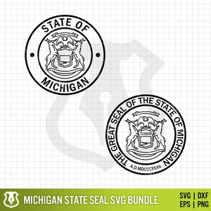 Michigan State Seal SVG Bundle Great Seal of Michigan PNG Bundle State ...