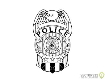 Kansas City Missouri Police Department Badge, MO Law Enforcement Officer Logo Seal Digital Vector .ai, .svg, .png