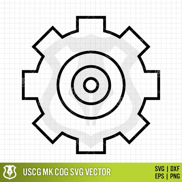 USCG Machinery Technician MK, Coast Guard Rating COG Badge Silhouette Pin, Digital Vector Cut File .eps, .svg, .png