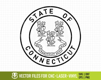 Connecticut State Seal Simple Design Vector Clipart File - Premium SVG Image for CNC & Laser Engraving