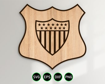 USCG ME Rating Pin SVG, Maritime Enforcement Specialist Badge vector clipart for woodworking, vinyl cutting and engraving