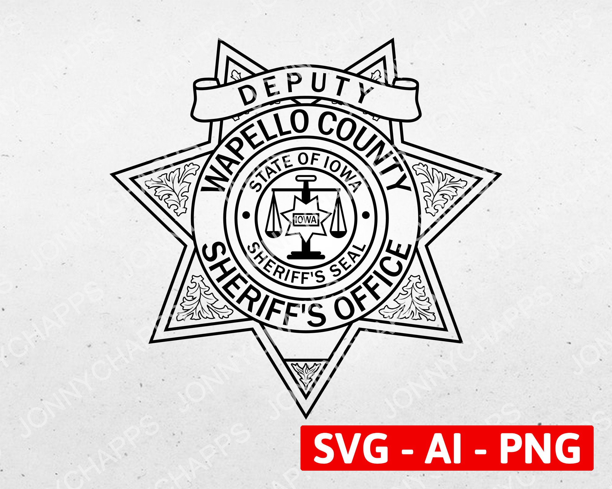 Wapello County Iowa Sheriff Department Badge IA Deputy Etsy