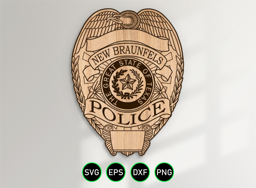 New Braunfels Texas Police Badge SVG, Police Department Officer Shield