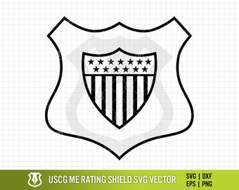 Maritime Enforcement Specialist (ME) USCG Rating Pin | Coast Guard ME Rate Insignia Vector Art Clipart