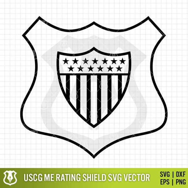 Maritime Enforcement Specialist (ME) USCG Rating Pin | Coast Guard ME Rate Insignia Vector Art Clipart