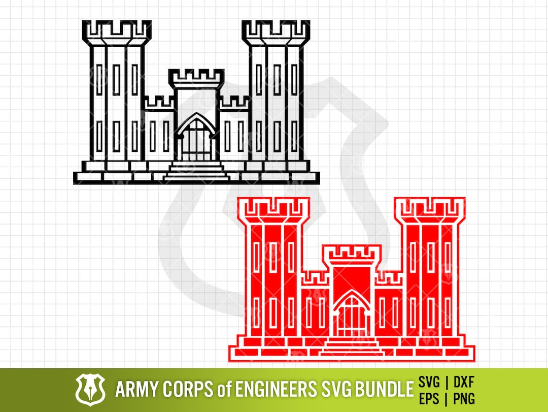 US Army Corps Castle Emblem Layered SVG Bundle Army Corps of Engineers