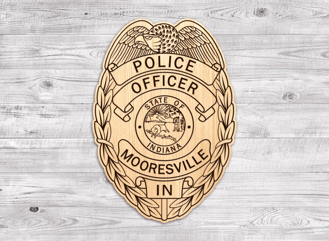 Mooresville Indiana Police Badge SVG, IN Police Department Officer