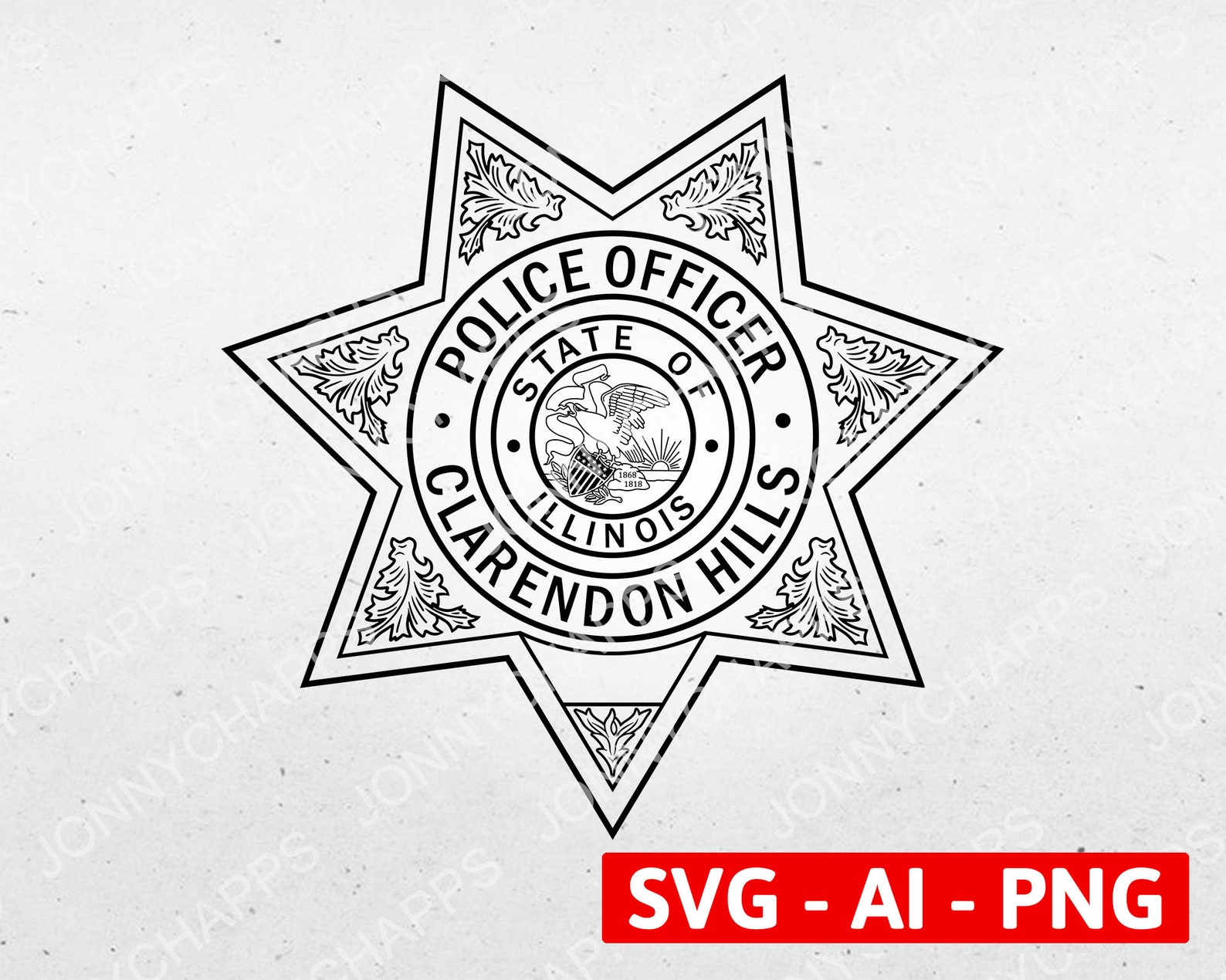 Clarendon Hills Illinois Police Officer Badge IL City Law Etsy