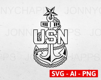 Navy Master Chief Insignia   Navy svg  Master Chief svg  Military svg  laser cut print image clipart design