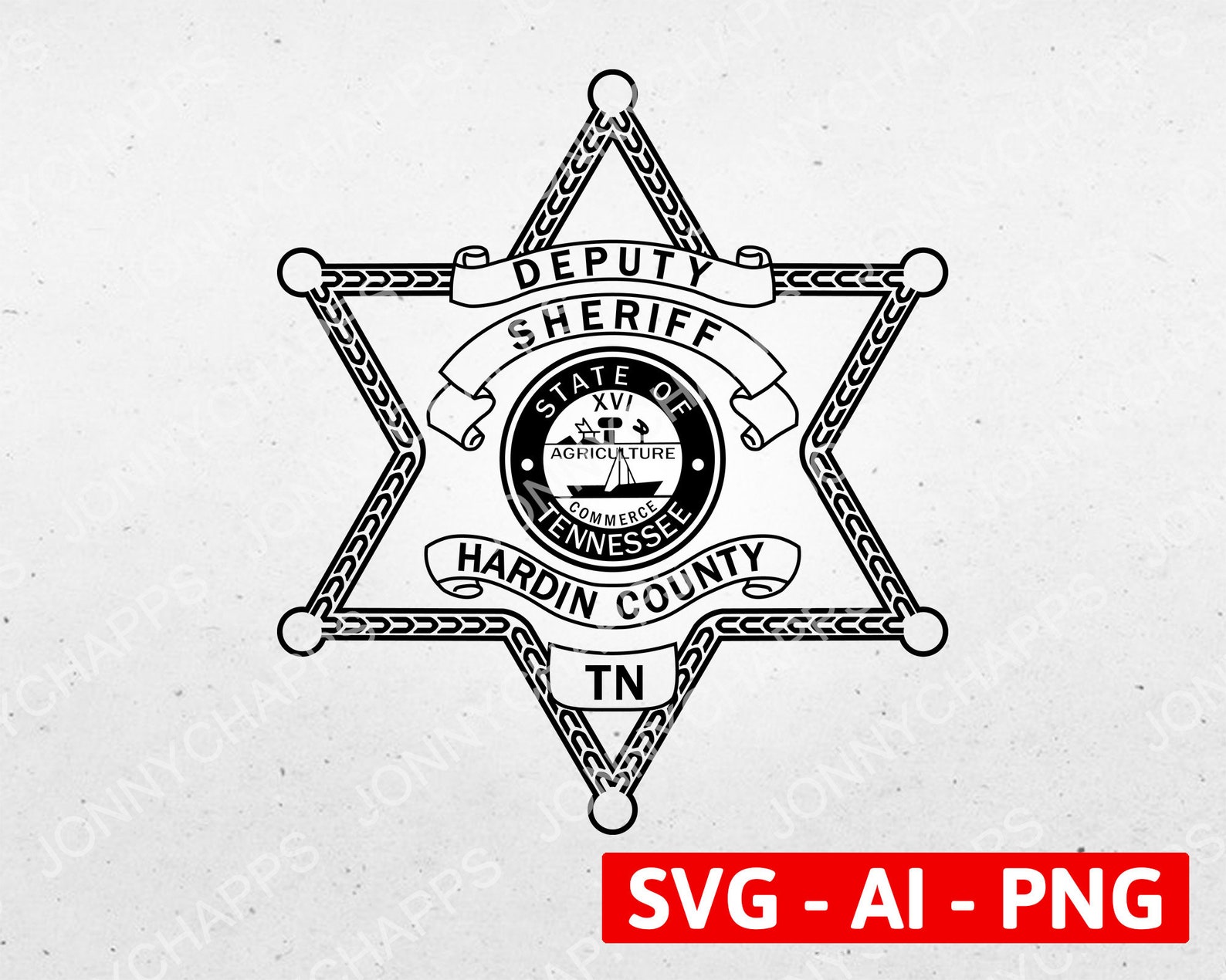 Hardin County TN Sheriff's Department Badge Tennessee Etsy