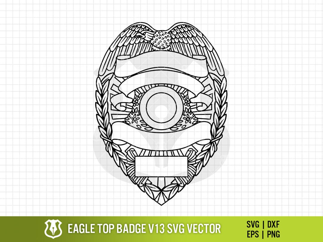 Eagle Topped Badge V13 SVG Vector Blank Police Sheriff Fire Badge