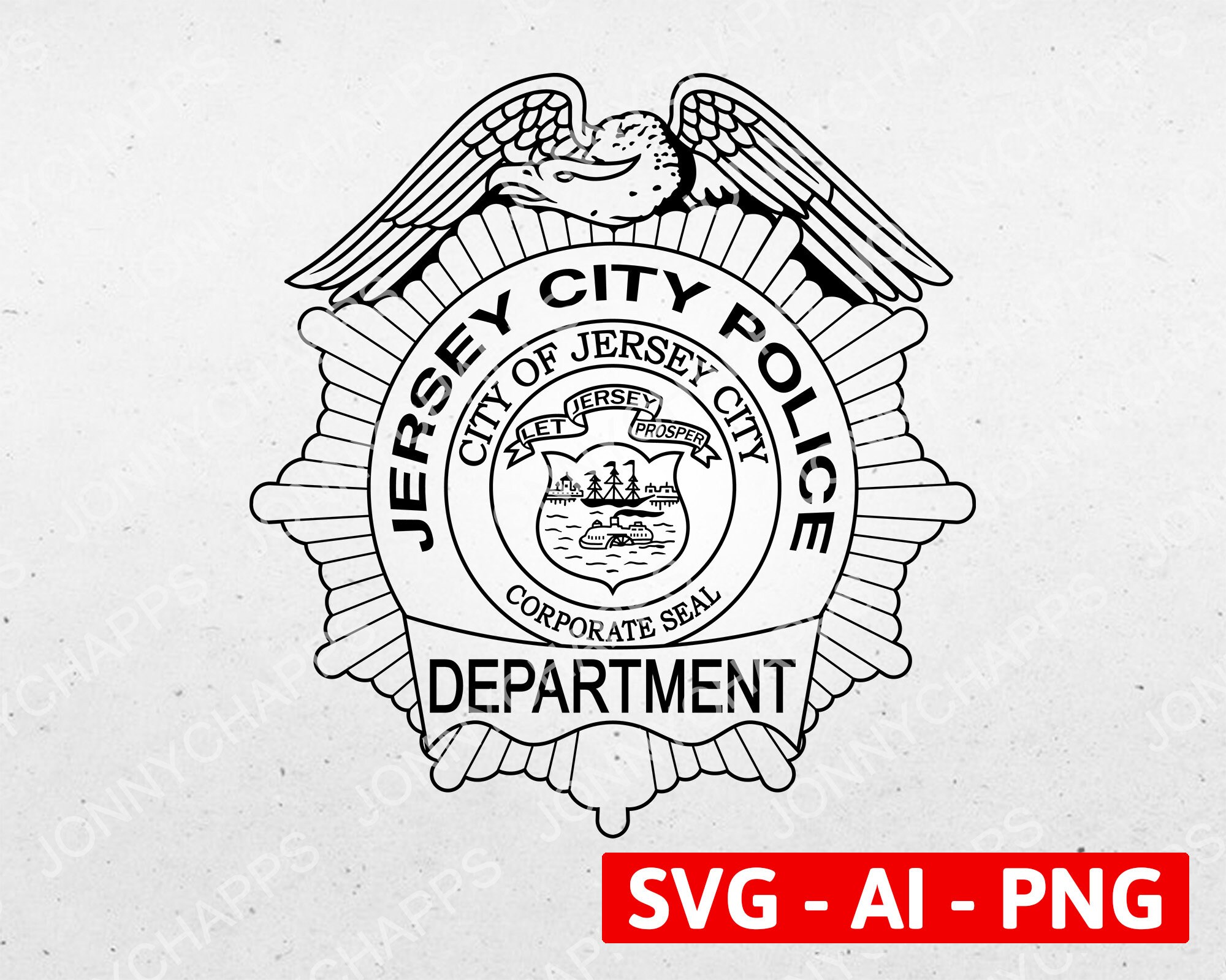 Jersey City New Jersey Police Department Badge NJ City Police Etsy