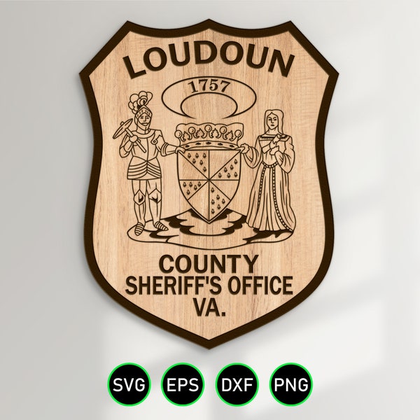 Loudoun Virginia Sheriff Patch SVG, County Sheriff's Office vector clipart for woodworking, vinyl cutting, and engraving personalization