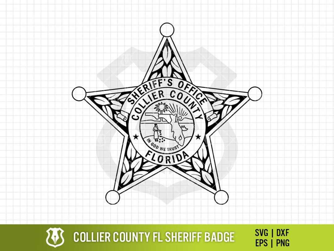 Collier County Florida Sheriff Badge SVG Image Collier Etsy
