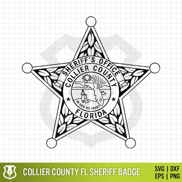 Collier County Florida Sheriff Badge SVG Image | Collier Florida Deputy PNG Image | Sheriffs Office Clipart