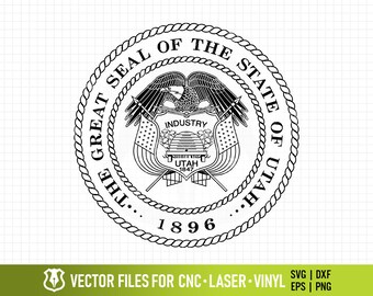 State Seal of Utah Vector Clipart File - High-Quality SVG Digital Image for CNC & Laser Engraving