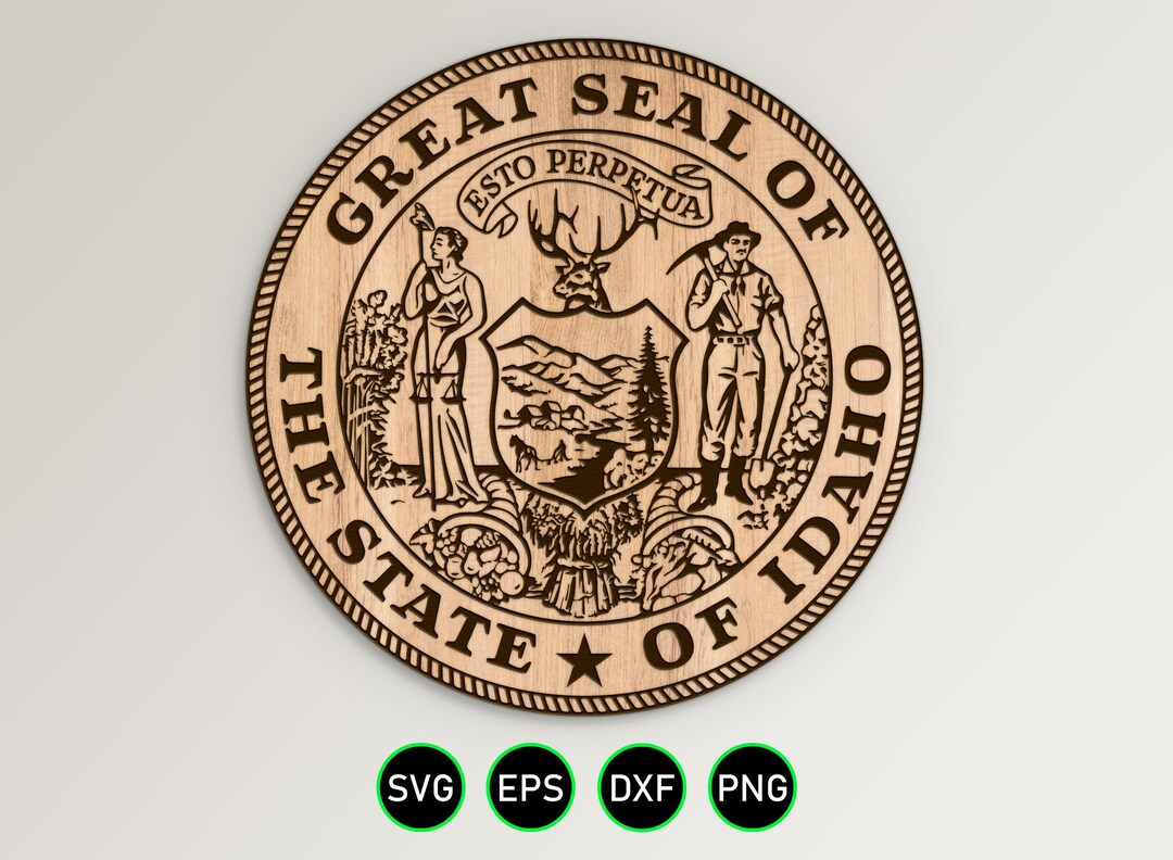 State of Idaho Seal SVG, Great State Seal Vector Clipart for ...