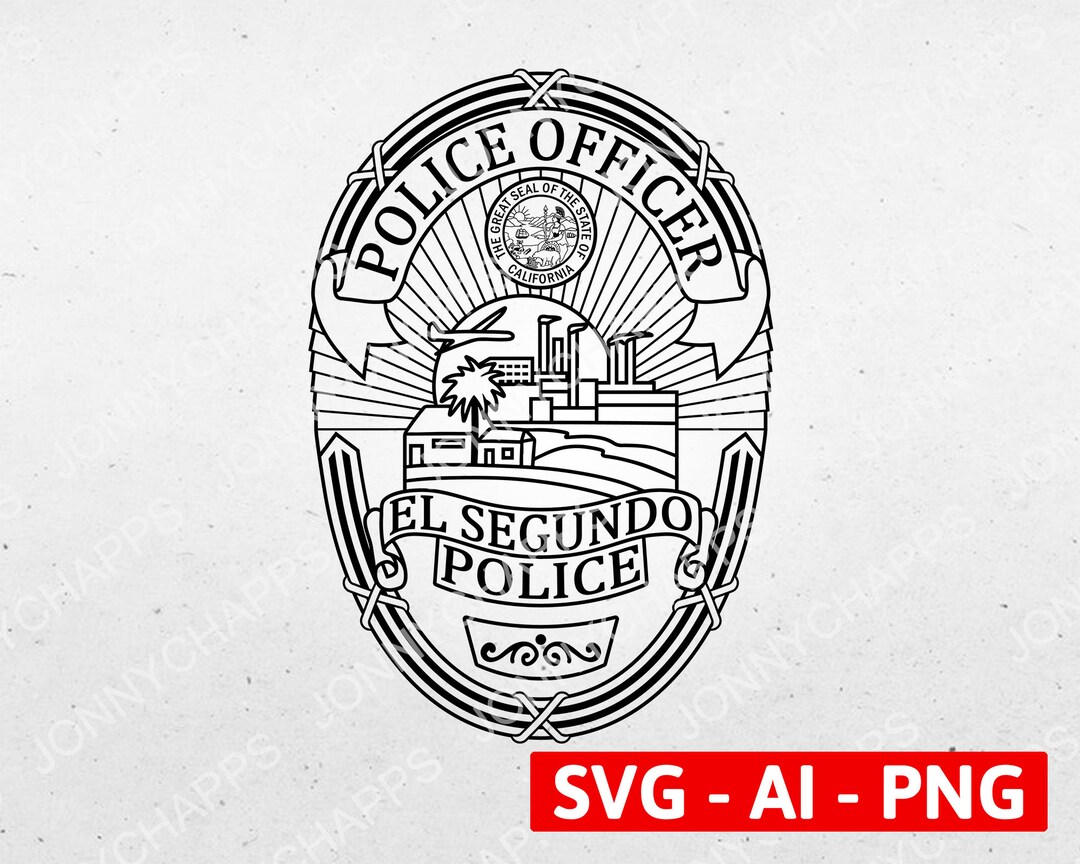 El Segundo California Police Department Logo El Segundo CA PD Etsy