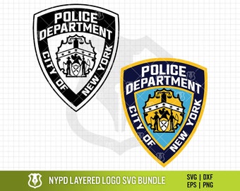 NYPD Logo Layered SVG Bundle | New York City Police Badge png Bundle | New York PD Patch Logo Shape Layered Clipart