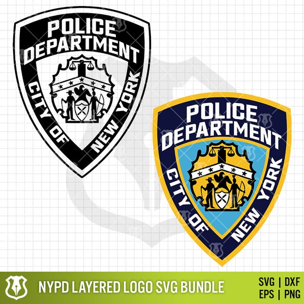 NYPD Logo Couches SVG Bundle | Insigne de police de la ville de New York png Bundle | New York PD Patch Logo Forme Couches Clipart