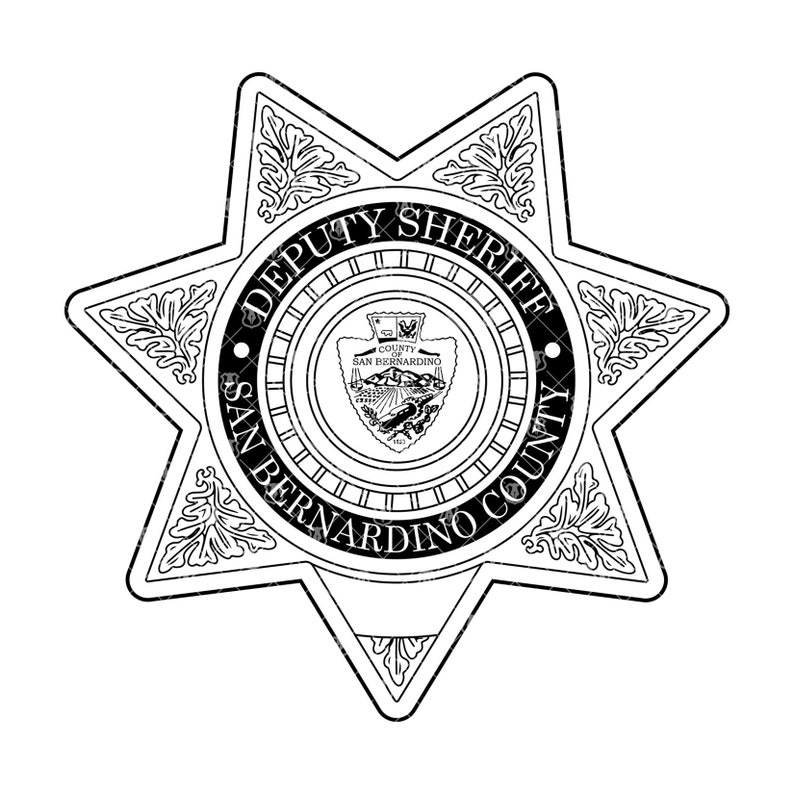 San Bernardino California Sheriff Badge SVG, Deputy Sheriff Star vector clipart for woodworking, vinyl cutting and engraving image 2