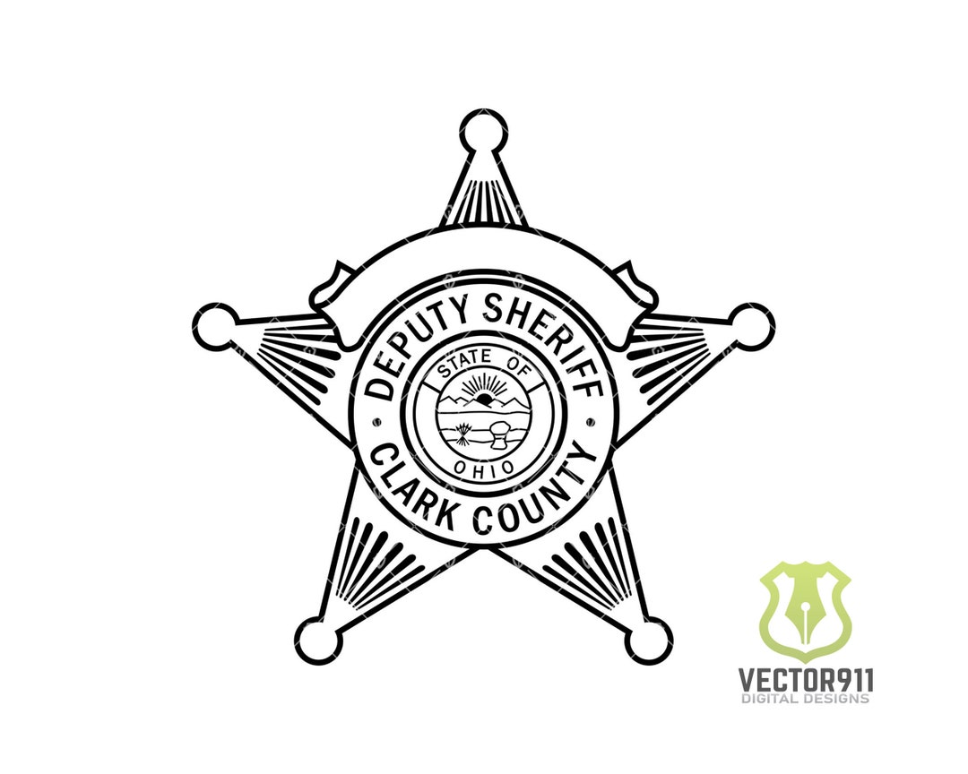 Clark County Ohio Sheriffs Office Badge Vector SVG for Laser Cut, CNC & Engraving in Svg, Eps