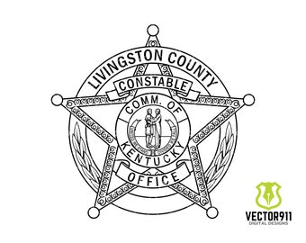 Livingston Kentucky Constables Office Badge, KY Police Officer Logo Insignia in svg, eps, dxf, and png digital vector formats