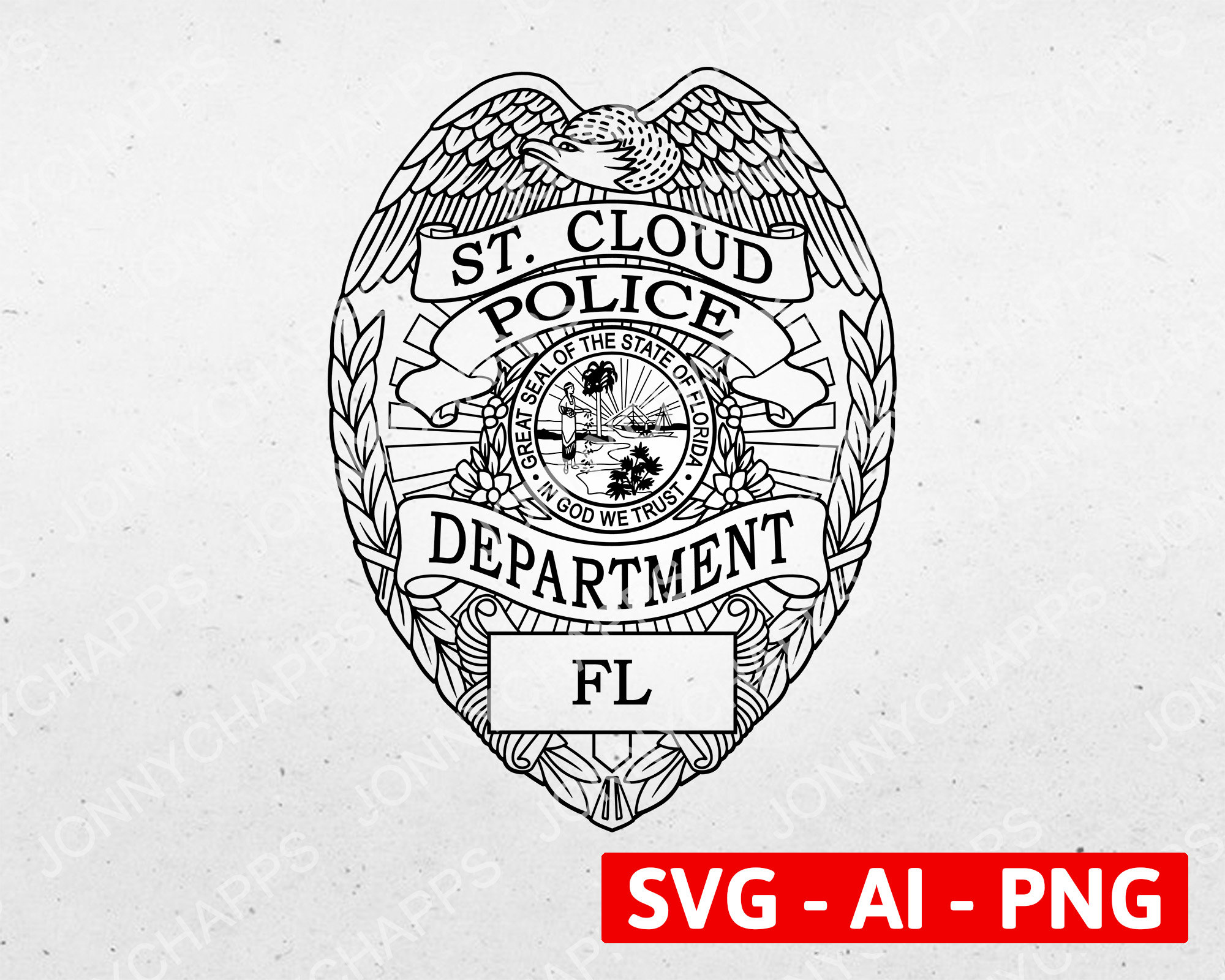 St Cloud Florida Police Department Badge Saint Cloud FL Law Etsy