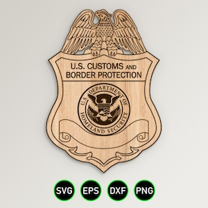 Custom Border Protection Blank Badge SVG, Federal CBP Agent vector clipart for woodworking, vinyl cutting and engraving