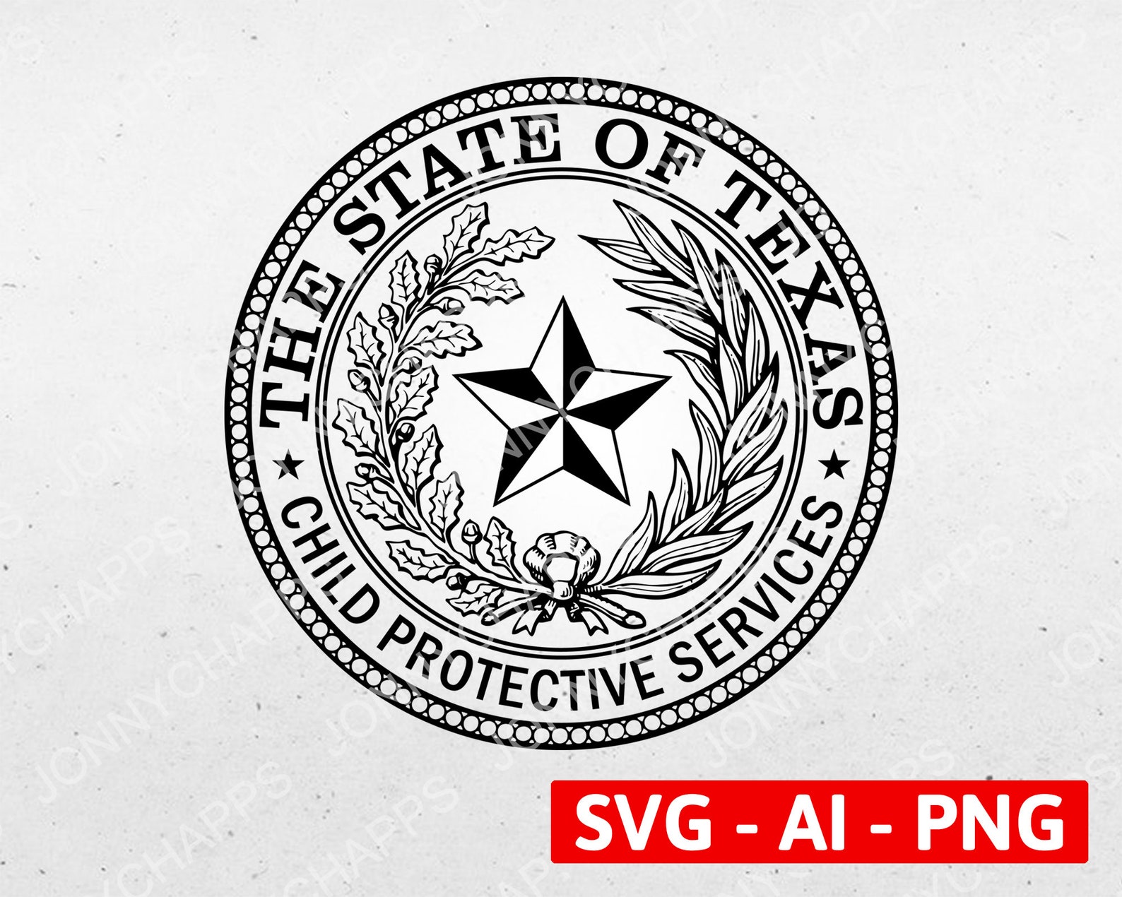 Texas Department of Child Protective Services Seal Logo Etsy