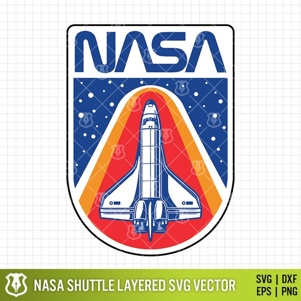 NASA Space Shuttle Graphic, NASA Logo Emblem Digital Vector .eps, .svg, .png, .dxf | Layered