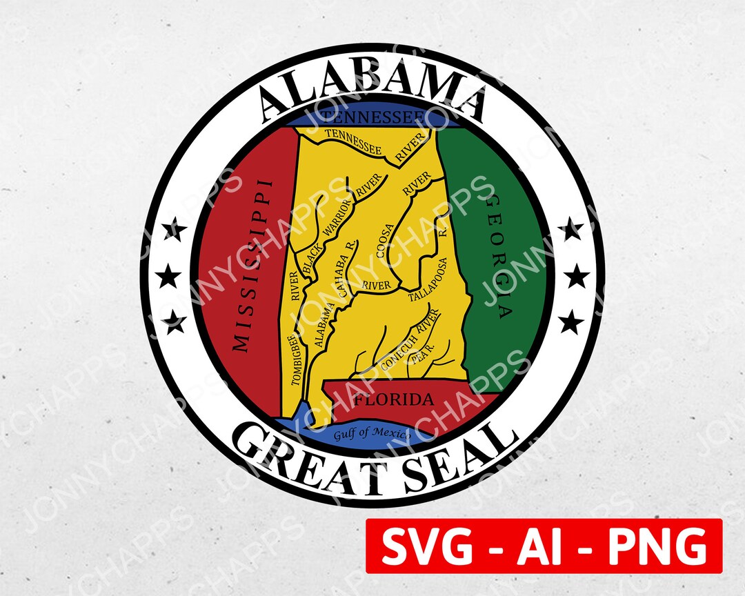 Alabama State Seal Great Seal State of AL Logo Digital Vector - Etsy