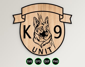 Police K-9 Unit SVG, Law Enforcement K9 Dog Patch Vector Clipart, Digital Download cnc and Laser Engrave Cut Files